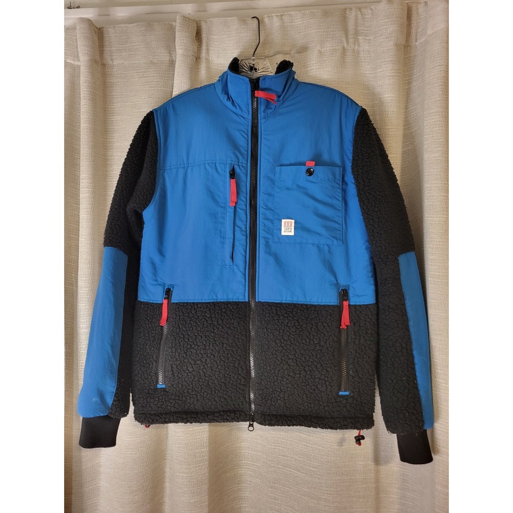 Topo Designs Jacket Mens Small Subalpine Fleece Full Zip Blue